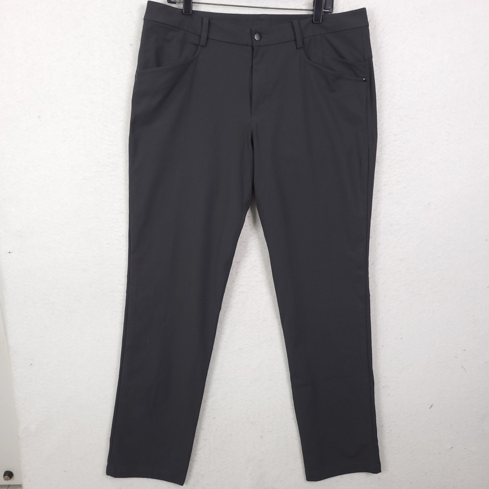 Lululemon Commission Pant Classic Mens 38x34 Grey Warpstreme Tapered Chino